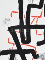 Frank Magda (1914-1997): Absztrakt kompozíció. Szitanyomat, papír, jelzett, 39x26 cm