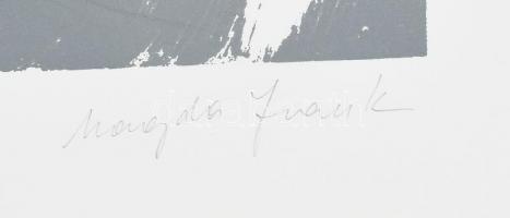 Frank Magda (1914-1997): Absztrakt kompozíció. Szitanyomat, papír, jelzett, 39x26 cm