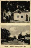 1943 Megyercs, Mederc, Calovec; Posta, utca, templom / post office, street, church (EB)