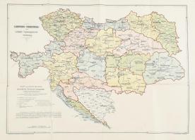 1903 Landwehr-Territorial- und Landwehr-Ergänzungsbezirks-Einteilung, térkép, K.u.k. militärgeographisches Institut, szakadásokkal, 39,5×50 cm