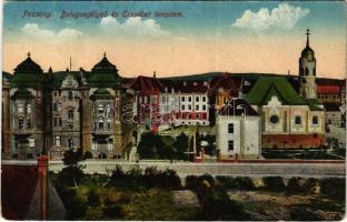 1918 Pozsony, Pressburg, Bratislava; Betegsegélyező és Erzsébet templom / medical support office, church
