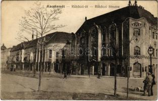 1918 Kecskemét, Rákóczi út. Fekete Gyula kiadása + M. kir. 30. honvéd pótzászlóalj (EB)