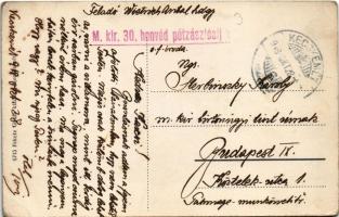 1918 Kecskemét, Rákóczi út. Fekete Gyula kiadása + "M. kir. 30. honvéd pótzászlóalj" (EB)