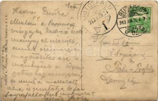 1913 Budapest XIV. Gundel Károly állatkerti vendéglője, italozó férfiak csoportja. Fekete A. photo (...