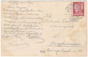 1929 Keszthely, Bocskai étterem, belső pincérekkel és vendégekkel. Balaton utca 1. (fl)