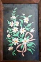 Virágmintás goblein keretben, 55x36cm-es méretben