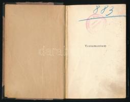 Benedek Elek: Testamentum és hat levél. Bp., 1896, Singer és Wolfner. Korabeli, kissé kopott félvász...