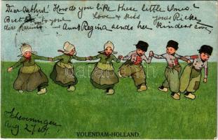1907 Volendam-Holland / Dutch folklore art postcard (EK)