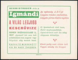 Igmándi kúrák otthon / Igmándi keserűvíz - reklámlap