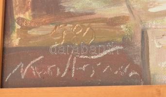 Katona Kiss Ferenc (1909-1995): Virágok, 1980. Olaj, vászon. Jelzett. Hátoldalán autográf felirattal...