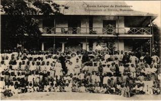 Porto-Novo, École Laique, Professeurs et Éleves / African folklore, secular school, professors and students