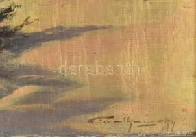 Grotkowsky, Jan (1902-1961): Tátrai havas hegycsúcsok. Olaj, vászon. Jelzett. Sérült. Dekoratív, sér...