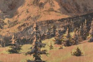 Grotkowsky, Jan (1902-1961): Tátrai havas hegycsúcsok. Olaj, vászon. Jelzett. Sérült. Dekoratív, sér...