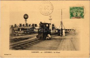 Cotonou, Le Wharf / African folklore, wharf, industrial railway, windmill