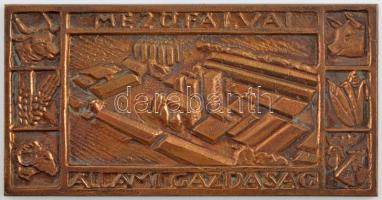 ~1970-1980. Mezőfalvai Állami Gazdaság egyoldalas, öntött bronz plakett (66x128,5mm) T:1-