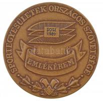 1989. Sportegyesületek Országos Szövetsége - Emlékérem egyoldalas, bronz emlékérem, hátlapon gravírozva, eredeti dísztokban (69mm) T:1-
