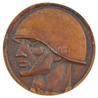 DN Magyar Néphadsereg - 1514-1848-1919 kétoldalas, öntött bronz emlékérem, eredeti sérült tokban (80mm) T:1-