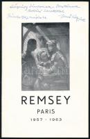 1963 Párizs, Remsey Jenő (1885-1970) ajándékozási sorai prospektuson