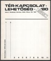 Tér-kapcsolat-lehetőség mappa, 1980. 7 db szitanyomat, Albert Zsuzsa, Budahelyi Tibor, Heritész Gábo...