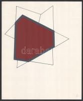 Tér-kapcsolat-lehetőség mappa, 1980. 7 db szitanyomat, Albert Zsuzsa, Budahelyi Tibor, Heritész Gábo...