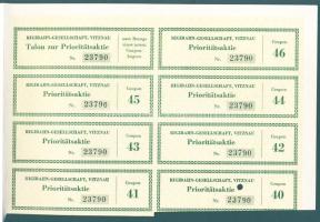 Svájc 1967. "Vasúttársaság, Vitznau" részvénye 150Fr-ról, szelvényekkel