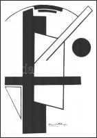 Kassák Lajos (1887-1967): Képarchitektúra. Szerigráfia, papír, jelzett a szerigráfián. Pesti Műhely ...