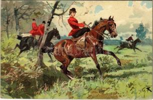 Horse riding. P.F.B. Serie 3027. s: H.K.