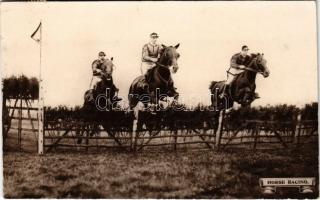1918 Horse racing. Steeplechase at Sandown Park. Boots Cash Chemists Real Photograph Series