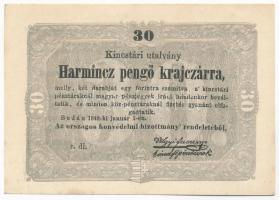 1849. 30kr Kossuth bankó r.dl. T:II kis folt Adamo G103
