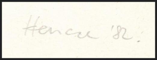 Hencze Tamás (1938-2018): Háromszögletű tér, 1982. Szitanyomat, papír, jelzett. Számozott: 105/130. ...