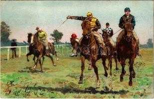 1903 Horse racing, jockeys. P.F.B. Serie 3027. s: G.K.