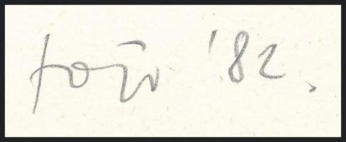 Fajó János (1937-2018): Kontraformák (cím nélkül), 1982. Szitanyomat, papír, jelzett. Számozott: 105...