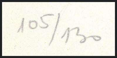 Fajó János (1937-2018): Kontraformák (cím nélkül), 1982. Szitanyomat, papír, jelzett. Számozott: 105...