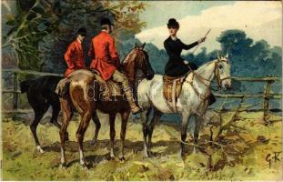1905 Horse riding, jockeys. P.F.B. Serie 3027. s: G.K. (EK)