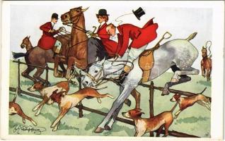 Hunting with horses and dogs. B.K.W.I. 723-5. s: Fritz Schönpflug