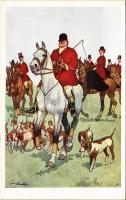 Hunting with horses and dogs. B.K.W.I. 723-6. s: Fritz Schönpflug