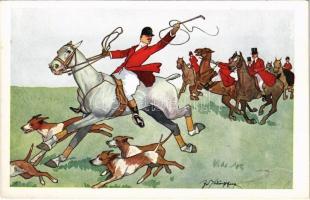 Hunting with horses and dogs. B.K.W.I. 723-2. s: Fritz Schönpflug
