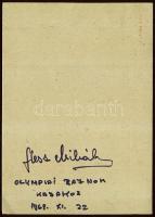 1968 Fless Mihály olimpiai bajnok kajakos aláírása