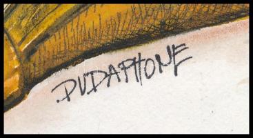 RI jelzéssel: Dudaphone. Akvarell, tus, papír. 24x33 cm