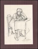Kosztolányi-Kann Gyula (1868-1945): Olvasó fiú. Ofszet, papír, jelzett a nyomaton. Az 1925-ben megjelent Alexander Bernát albumból. Megjelent 200 példányban. 31x22 cm + Album kísérő füzete.