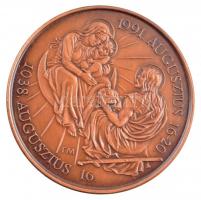 Fritz Mihály (1947-) 1991. II. János Pál pápa Esztergomban kétoldalas bronz emlékérem (42,5 mm) T:1-
