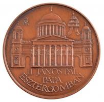 Fritz Mihály (1947-) 1991. "II. János Pál pápa Esztergomban" kétoldalas bronz emlékérem (4...