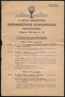 1938 Bp., XXXIV. Nemzetközi Eucharisztikus Kongresszus programja, tervezet, szélén szakadások