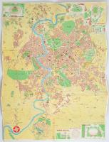 cca 1960 Carta di Roma Olimpica, térkép, 68x48 cm