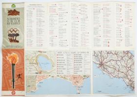 cca 1960 Carta di Roma Olimpica, térkép, 68x48 cm