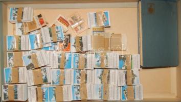 Sok ezer darabos vegyes gyufacímke tétel régi ruhásdobozban, sok egyformával