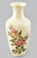 Zsolnay virágmintás váza. Kézzel festett, jelzett, hibátlan. m: 16 cm
