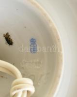 Herendi virág mintás lámpatest ernyővel, kézzel festett, jelzett, apró kopásnyomokkal, nem kipróbált...