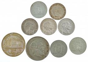 1915. 1K Ag (3x) "Ferenc József" + 1926-1939. 1P Ag (3xklf) + 1947. 5Ft Ag "Kossuth&q...