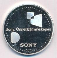 2004. 10 éves a Sony Hungária Kft. 1994-2004 / Sony. Önnel bármire képes jelzett Ag emlékérem (31,53g/0.999/42,5mm) T:1 (eredetileg PP) fo., patina